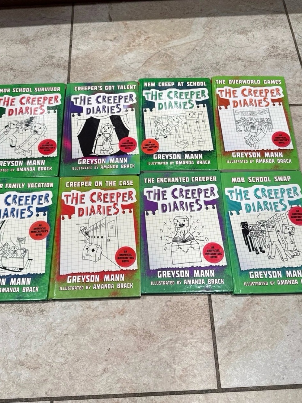 The Creeper Diaries Book Set Hardcover 1-8 An Unofficial Minecrafters Novel